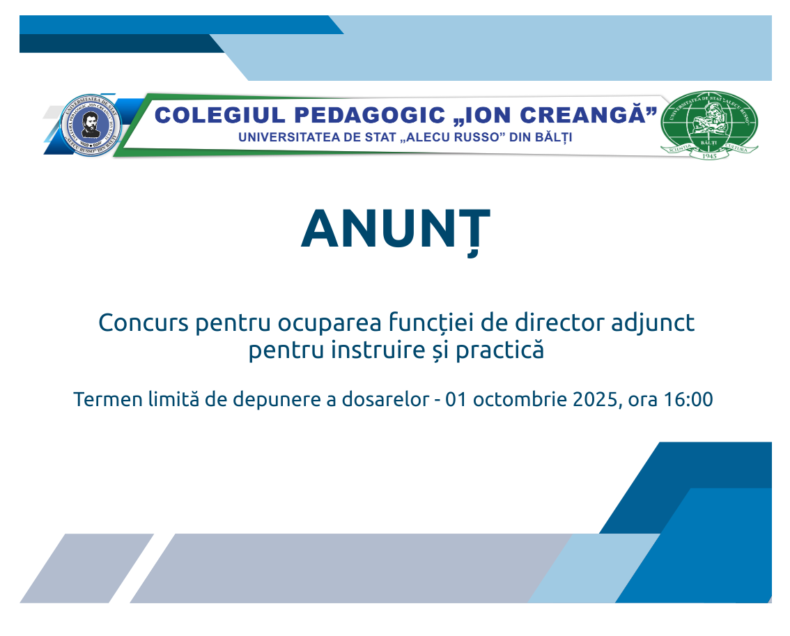 Concurs pentru ocuparea funcției de director adjunct